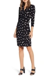 ANNE KLEIN TESS PRINT FAUX WRAP DRESS,10735356