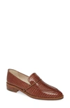 Freda Salvador Reptile Embossed Loafer In Brown Rose Mini Croc