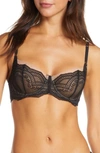 Skarlett Blue Minx Balconette Bra In Black/ Terra Cotta