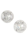 Kate Spade That Sparkle Large Pave Stud Earrings In Clear/ Gold