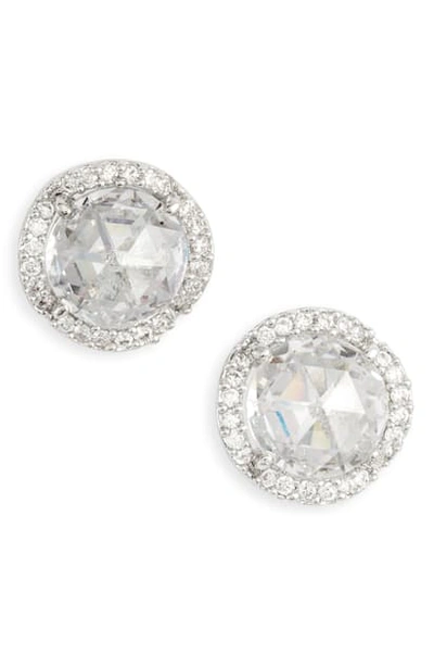 Kate Spade That Sparkle Large Pave Stud Earrings In Clear/ Gold