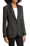 EQUIPMENT BODANNE CONTRAST DETAIL TWEED JACKET,19-3-005851-OW01078