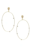 Ettika Delicate Crystal Large Oval Hoop Women's Earrings In Gold