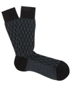 Pantherella Theberton Diamond Wool-blend Socks In Black