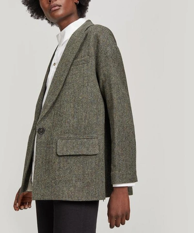 Masscob Moore Oversized Wool Jacket In Khaki