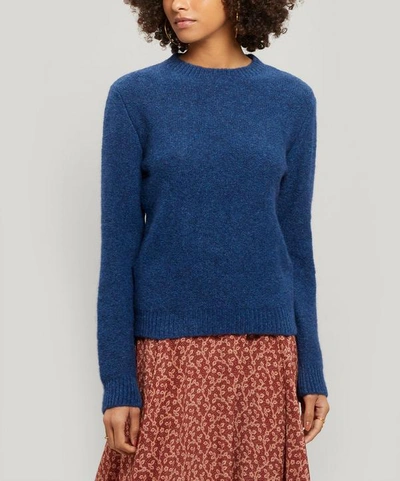 Masscob Carlow Merino Wool-blend Crew-neck Jumper In Deep Water