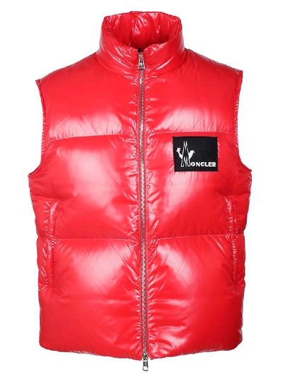 Moncler Banker Sleeveless Down Jacket In Red