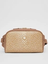 BURBERRY Fish-scale Print and Leather Cube Bum Bag