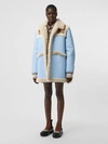 BURBERRY Two-tone Leather and Shearling Coat