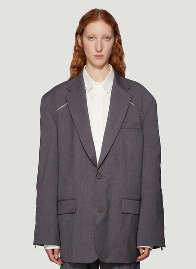 Ader Error Oversized Zip-sleeve Blazer In Grey