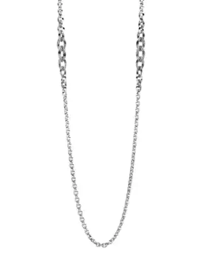 John Hardy Classic Chain Sterling Silver Knife Edge Link Sautoir Necklace In Multicolor