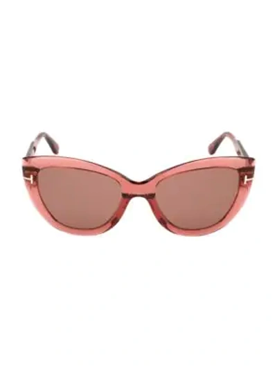 Tom Ford Anya Cat-eye Monochromatic Sunglasses In Antique Dark Pink/ Pale Brown