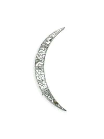 Shana Gulati Women's Ozare Sterling Silver, Sliced Uncut Diamond & White Topaz Brooch
