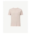 Allsaints Brace Crewneck Cotton-jersey T-shirt In Bleach Pink