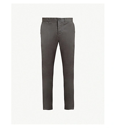 Allsaints Park Slim-fit Stretch-cotton Chinos In Slate Grey