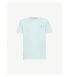 Allsaints Cooper Slim-fit Cotton-jersey T-shirt In Aqua Blue