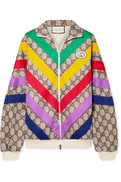 Gucci Oversized Appliquéd Printed Tech-jersey Track Jacket