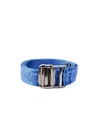 OFF-WHITE CLASSIC ENGRAVED LOGO INDUSTRIAL BELT BLUE