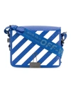 OFF-WHITE diagonal stripe binder clip crossbody bag BLUE WHITE