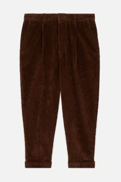 Ami Alexandre Mattiussi Oversize Carrot Fit Trousers In Brown