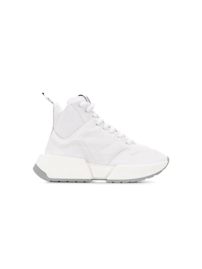 Mm6 Maison Margiela Panelled Hi-top Trainers In Light Grey