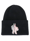 MONCLER MONCLER GRENOBLE LOGO PATCH BEANIE