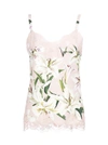 DOLCE & GABBANA DOLCE & GABBANA LILY PRINT LACE TRIM CAMISOLE