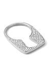 IPPOLITA Sterling Silver Stella Diamond Key Ring - 0.68 ctw - Size 7
