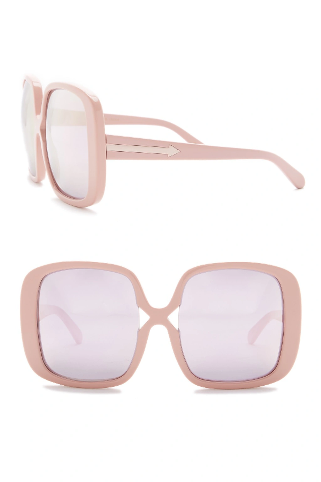 Karen Walker Marques 55mm Oversized Sunglasses In Pink With Rose