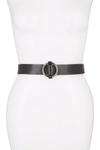 REBECCA MINKOFF Leather Circular Pull-Through Belt