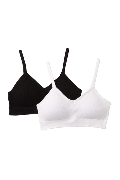 Real Underwear Seamless Longline Bralette - Pack Of 2 In Black  White