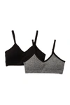 Real Underwear Seamless Longline Bralette - Pack Of 2 In H Grey  Black