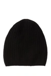 Portolano Rib Knit Cashmere Beanie In Black