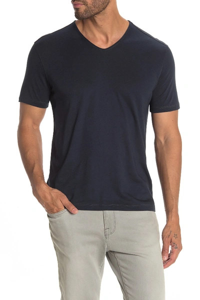 John Varvatos Short Sleeve V-neck T-shirt In Navy