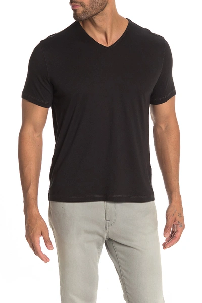 John Varvatos Short Sleeve V-neck T-shirt In Black