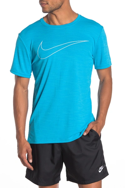 Nike Super Set T-shirt In 433 Lt Blue Fury/white