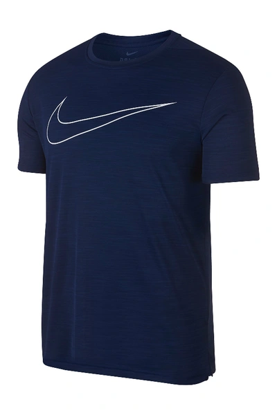 Nike Super Set T-shirt In 492 Blue Void/white