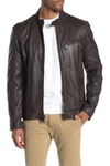 Andrew Marc Weston Leather Moto Jacket In Chocolate