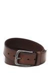 Frye Stitched Raw Edge Leather Belt In Brown