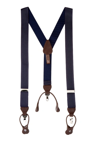 Trafalgar Convertible Stretch Suspenders In Navy
