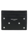 SAINT LAURENT SAINT LAURENT STAR PRINT EMBOSSED LOGO CARDHOLDER