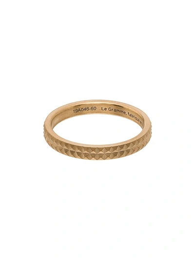 Le Gramme 18k Yellow Gold La 5g Guilloché Brushed Ring
