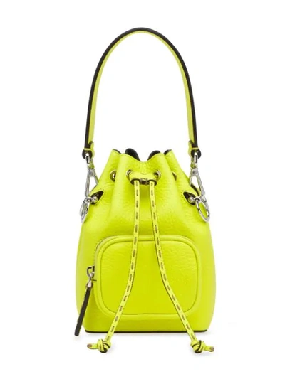 Fendi Women's Mini Mon Tresor Leather Bucket Bag In Yellow