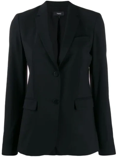 Theory Single-breasted Tailored Blazer In Black