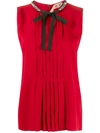 N°21 Pleated Bow Tie Blouse In Red
