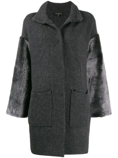 Antonelli Knitted Cardi-coat In Grey