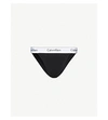 Calvin Klein Modern Cotton Cotton-jersey Thong In 001 Black