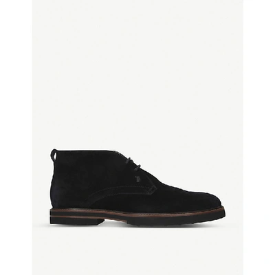 Tod's Suede Chukka Boots In Black