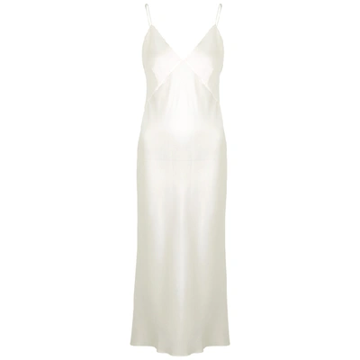 Olivia Von Halle Issa V-neck Silk-satin Slip Dress In Ivory