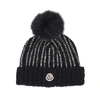 MONCLER CRYSTAL-EMBELLISHED FUR POMPOM BEANIE,3078357